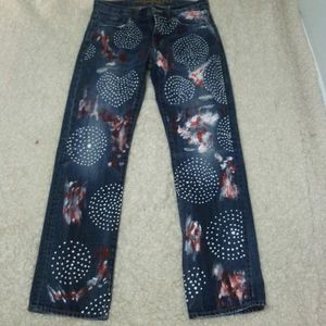 American Eagle Hand Painted Jeans.